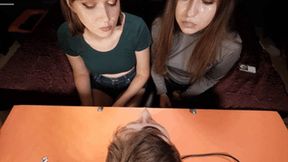 A193 The girls laugh and spit in his face