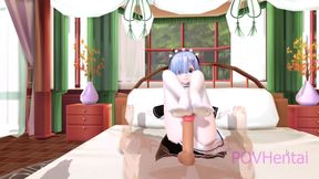 18-Year-Old Rem The Maid Gives Amazing Anime Blowjob In Re-Zero Parody
