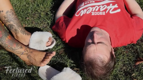 I love putting my feet on your face in the park