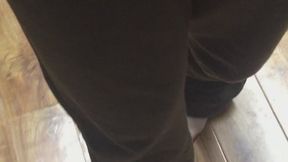 WALKING ON BLONDE HARDWOOD FLOOR