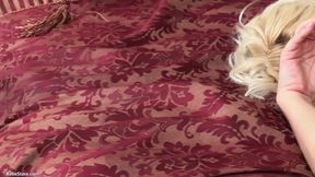 Blonde deep throats her man's cock real good