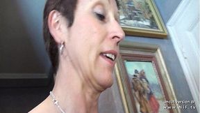 French cougar gets rimmed and fucked hard in amateur sextape!