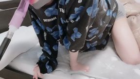 Sissy slurps thick cum straight down her throat irrumatio blowjob ruined mouth ruined