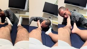slim twink foot slave: kissing, caressing & worshipping master’s feet