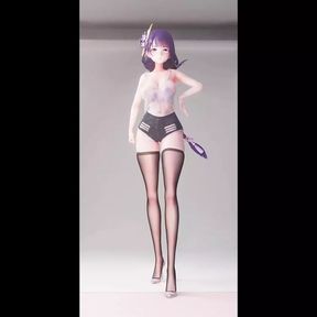 Genshin Impact - Thick Raiden In Sexy Shorts And Stockings Dancing (3D HENTAI)