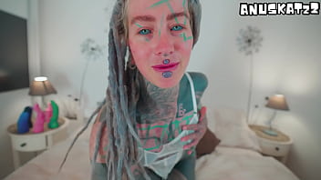 Solo Tattooed TEEN Big Toy Masturbation