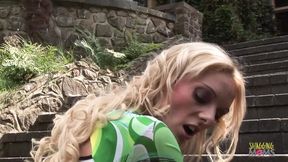 Seeing Him Lay Down on the Stairs Gives the MILF an Idea.