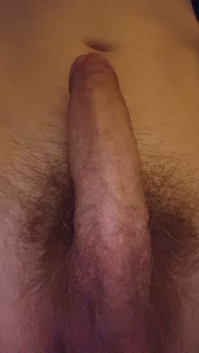 Stroking my big white cock until i cum.