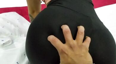 Muscular latinas ride their friend's big cock after gym glory holes