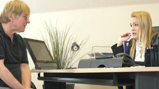 Gross old dude is not above worshipping her feet