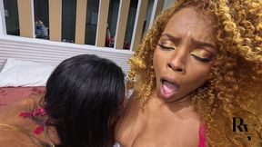 hot orgy with two black women having rough anal sex without a condom.