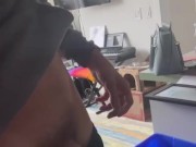 gay guy bored at home, whips dick out to show off his meat