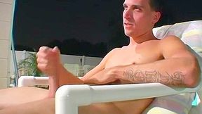 BadBoysBootCamp: Gorgeous Brents Late Night Poolside Solo Stroking Tease
