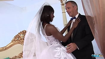 The dumped ebony brunette bride milf with big tits is desperate interracial anal sex