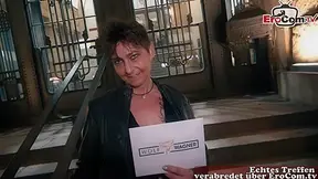 German ugly milf public pick up Street EroCom Date Casting with big natural boobs