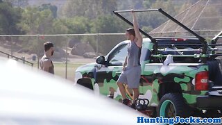 Masculine jock rims ass before anal pounding