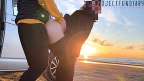 sunset sex at the beach in yoga leggings - projectsexdiary