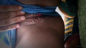Teen authentic brunette teases and masturbates in public