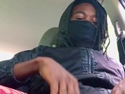 Masturbating in the car with a clear flashlight 🔦🚗 in public