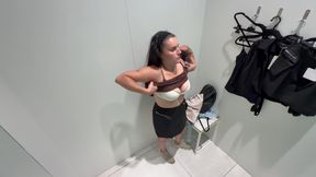 Mature Woman Trying on Clothes