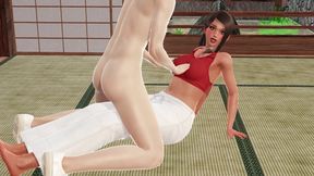 Trainer Jamila in Tatami Room 3D Hentai - Big Tits Massage, Wet Pussy Licking with Moanings, Fingering Squirt Animation