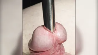 Uncut Cock Sounding with 14mm Rod and Close-Up Cumshot POV