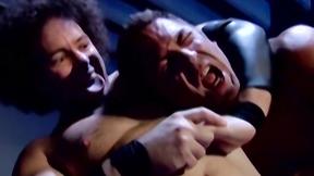 ”Trainer Luca Ciccone joins in a sexy steamy trio tormenting with a twink sub”