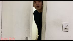 Naughty Stepmom Fucks Her Husband While Her Very Horny Stepson Jerks off Watching Behind the Door