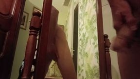 Masturbation of my beautiful cock in front of the mirror