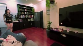 Goth Beauty Gets Creative to Satisfy Her Cravings - Watch Her Wild Sofa Adventure!