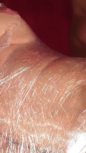 Foil Mummification with Womanizer Toys Turns to Post Orgasm Torment with a Second Orgasm