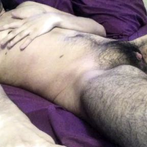 hairy ftm nipple play and handsfree orgasm