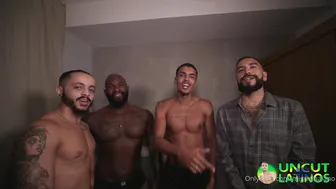 Muscular Latino top fucks tattooed bottom in hardcore interracial session