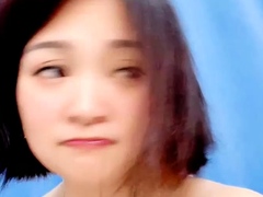 Young sweet Asian fingering hairy pussy visit her live