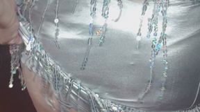 CupKCindy is wearing a silver skirt short she is showing off her sexy pussy and ass or lick it all baby tit worship ass worship