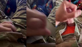 Horny Soldier Jerks BWC in OCP Camo Tighty Whities Cum Explosion