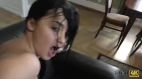 Pretty brunette fucked by stranger to earn cash for ring