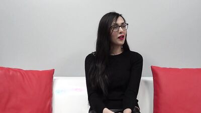 Brunette lady with glasses was up for having sex on a porn casting