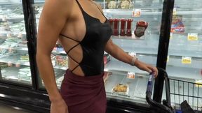 Extreme sideboob and public flashing while shopping