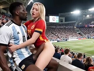 WOW Hawt! (( " ARGENTINA screw SPAIN " )) Last World Cup... in Public! Who wins? Answer in the comments! "Interracial"(IA)