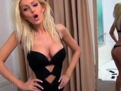 Blonde Webcam Girl with Big Tits Strips and Dances