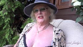 Aunt Judy's - 66yo Hairy Mature GILF Mrs. Claire Sucks Your Cock in the Garden (POV)