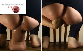 Popoopoop. Hankeys - Rentman 3xl dildo deep on chair in my ass - Prolapse & rosebud