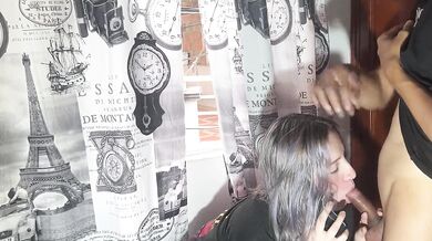 THE VERY UNFAITHFUL FUCKS WITH HER STEPBROTHER WHILE TALKING TO HER BOYFRIEND BY PHONE