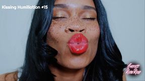 Kissing Humiliation #15- Ebony Femdom Goddess Rosie Reed Humiliates Lipstick Losers With Red Shiny Glossy Lips- 1080p HD