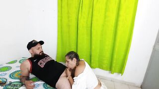 My stepmother's whore hires a woman to fix our house and I end up fucking her