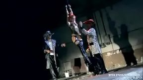 Two Guys Dressed like Pimps Tie up Kathy and Spank Her