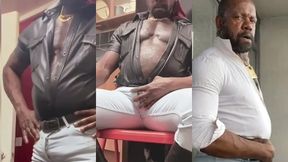 black dad leather & sexy attired smoking scenes