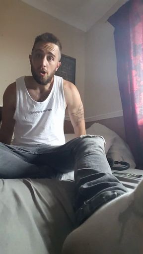 Ankle sock and foot worship POV with spitting