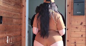 Busty BBW Delivery Girl Seduced by Couple